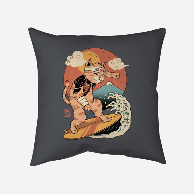 Meowster Surfer-None-Removable Cover w Insert-Throw Pillow-vp021