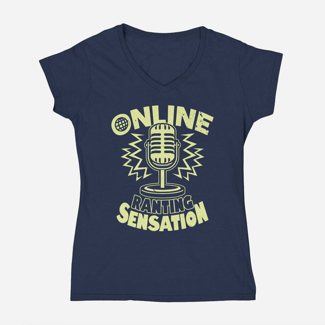 Online Ranting Sensation-Womens-V-Neck-Tee-Boggs Nicolas