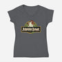 Jurassic Chicken-Womens-V-Neck-Tee-tobefonseca