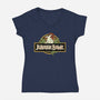 Jurassic Chicken-Womens-V-Neck-Tee-tobefonseca