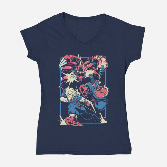 Sentinel's Rampage-Womens-V-Neck-Tee-Henrique Torres