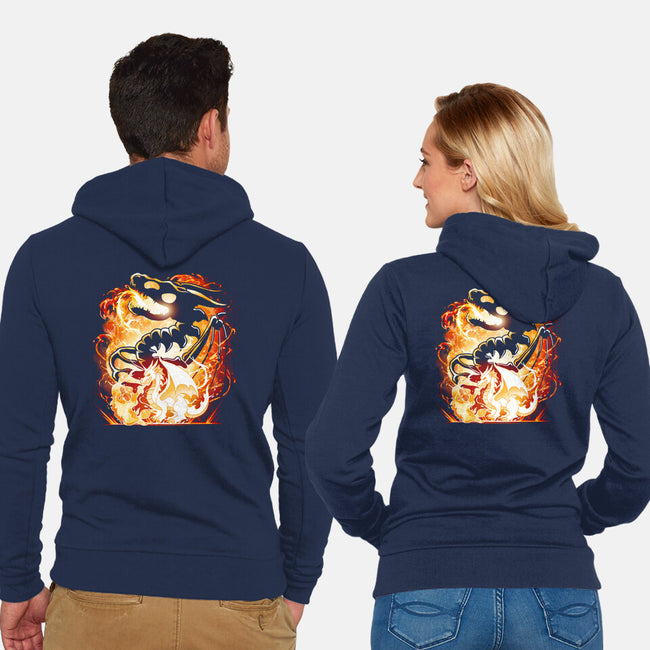 Skeleton Dragon-Unisex-Zip-Up-Sweatshirt-Vallina84