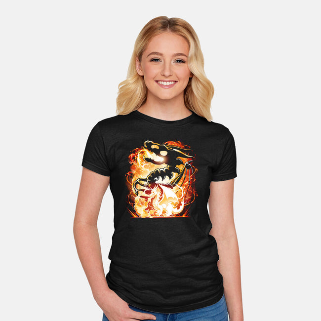 Skeleton Dragon-Womens-Fitted-Tee-Vallina84