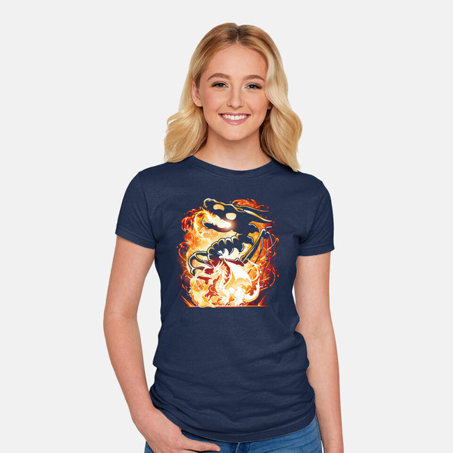 Skeleton Dragon-Womens-Fitted-Tee-Vallina84