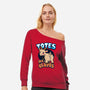 Totes McGlutes-Womens-Off Shoulder-Sweatshirt-Boggs Nicolas