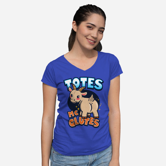 Totes McGlutes-Womens-V-Neck-Tee-Boggs Nicolas