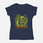 Grogu's Garden-Womens-V-Neck-Tee-kharmazero