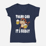 Friday Monkey-Womens-V-Neck-Tee-fanfabio