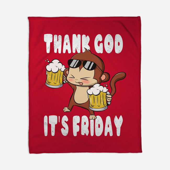 Friday Monkey-None-Fleece-Blanket-fanfabio
