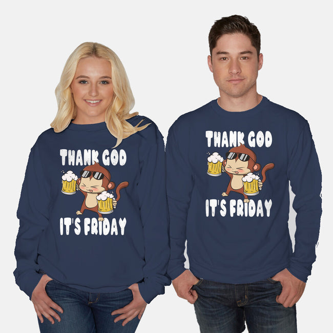 Friday Monkey-Unisex-Crew Neck-Sweatshirt-fanfabio