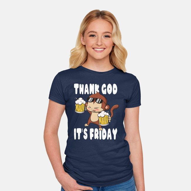 Friday Monkey-Womens-Fitted-Tee-fanfabio