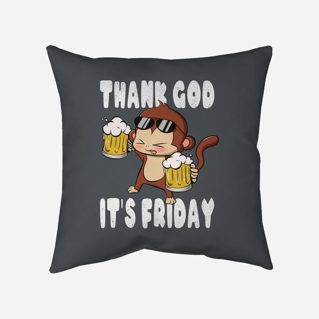 Friday Monkey-None-Removable Cover w Insert-Throw Pillow-fanfabio