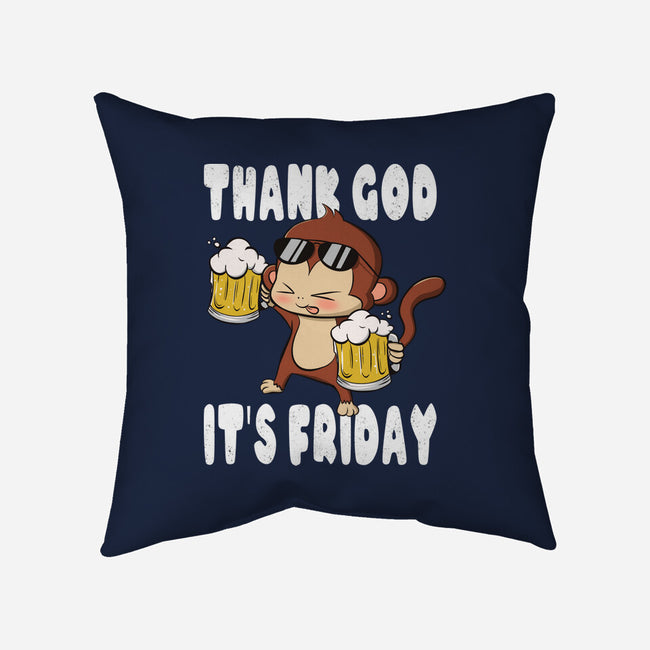 Friday Monkey-None-Removable Cover w Insert-Throw Pillow-fanfabio