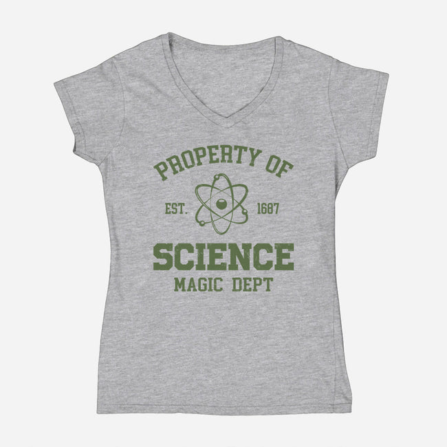 Property Of Science-Womens-V-Neck-Tee-Melonseta