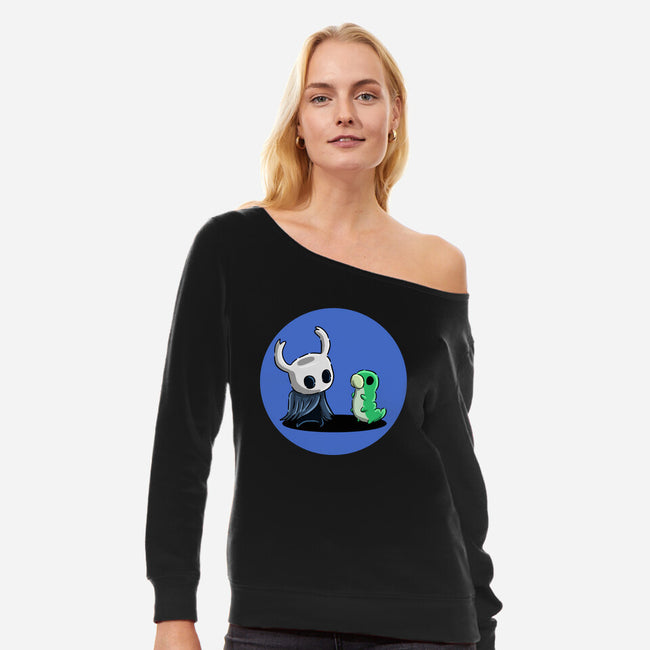 My Worm Friend-Womens-Off Shoulder-Sweatshirt-nickzzarto