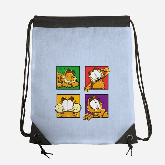 Orange Cat Emotions-None-Drawstring-Bag-nickzzarto