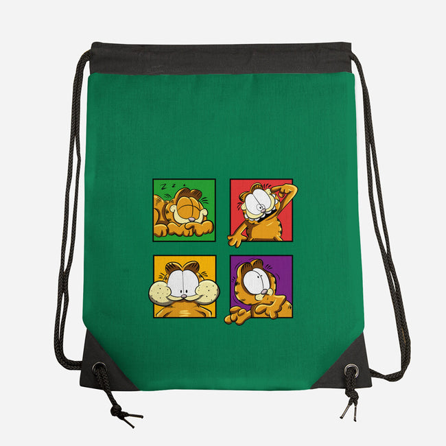 Orange Cat Emotions-None-Drawstring-Bag-nickzzarto