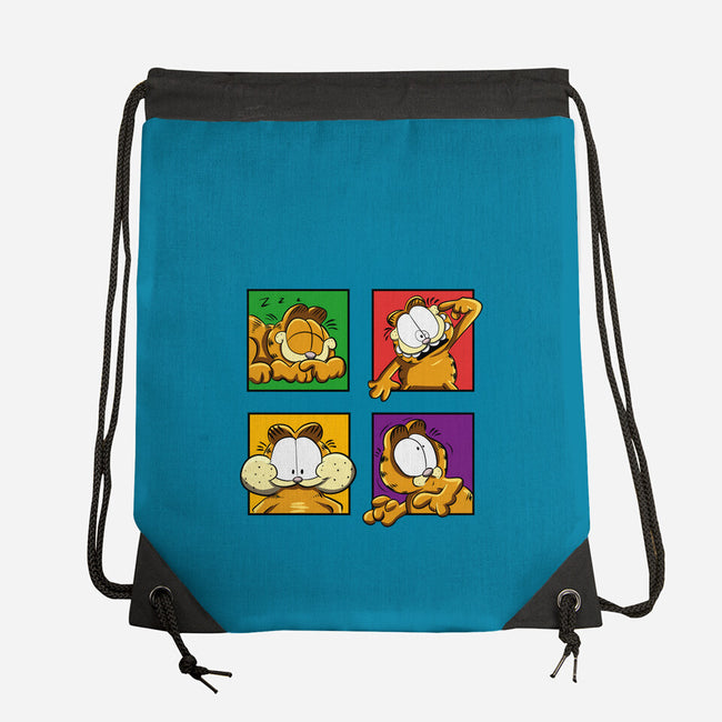 Orange Cat Emotions-None-Drawstring-Bag-nickzzarto