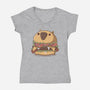 Capyburger-Womens-V-Neck-Tee-Claudia