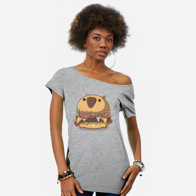 Capyburger-Womens-Off Shoulder-Tee-Claudia