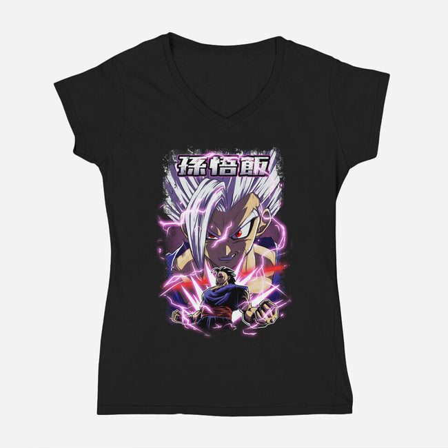 The Warrior Beast-Womens-V-Neck-Tee-Diego Oliver