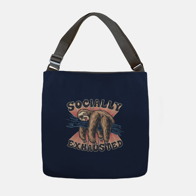 Socially Exhausted-None-Adjustable Tote-Bag-momma_gorilla