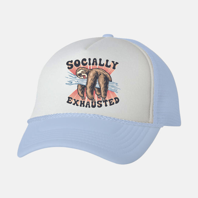 Socially Exhausted-Unisex-Trucker-Hat-momma_gorilla