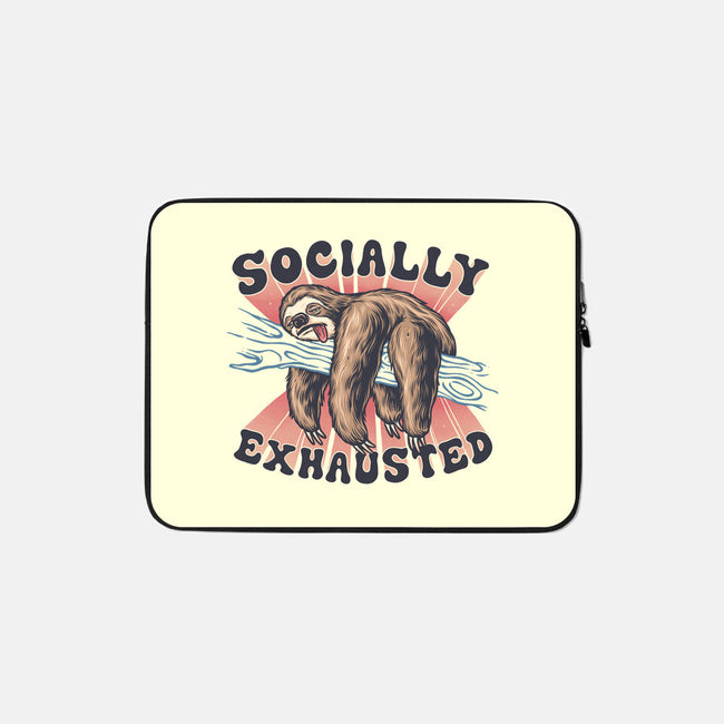 Socially Exhausted-None-Zippered-Laptop Sleeve-momma_gorilla