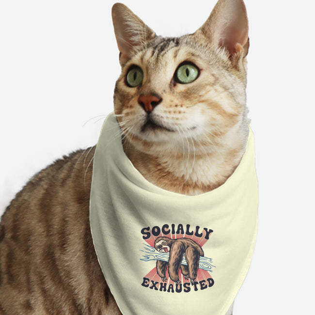 Socially Exhausted-Cat-Bandana-Pet Collar-momma_gorilla