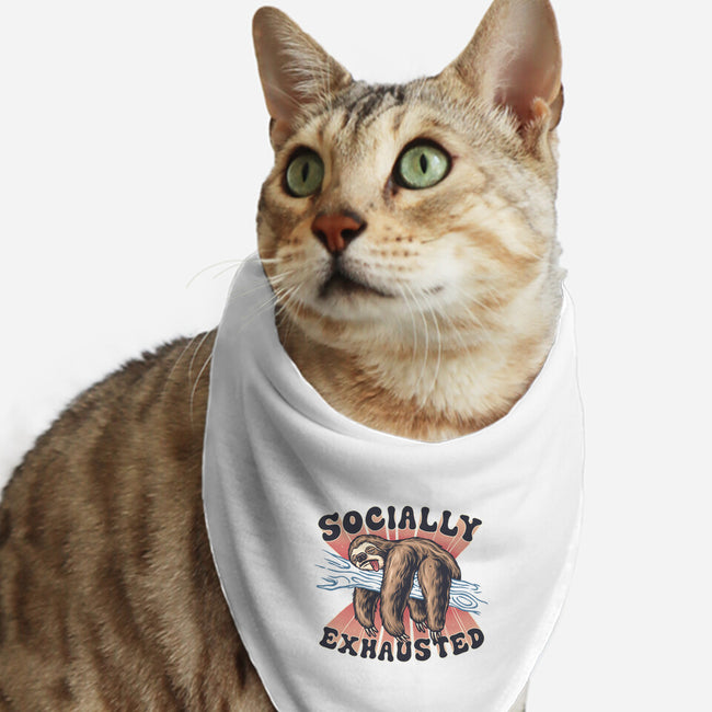 Socially Exhausted-Cat-Bandana-Pet Collar-momma_gorilla