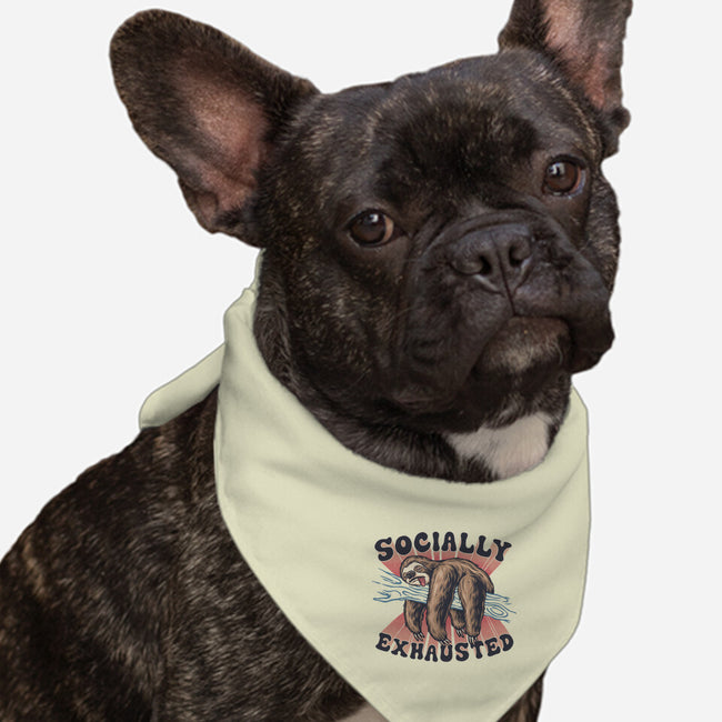 Socially Exhausted-Dog-Bandana-Pet Collar-momma_gorilla