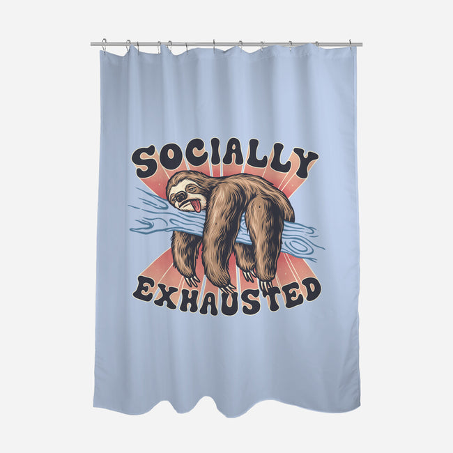 Socially Exhausted-None-Polyester-Shower Curtain-momma_gorilla