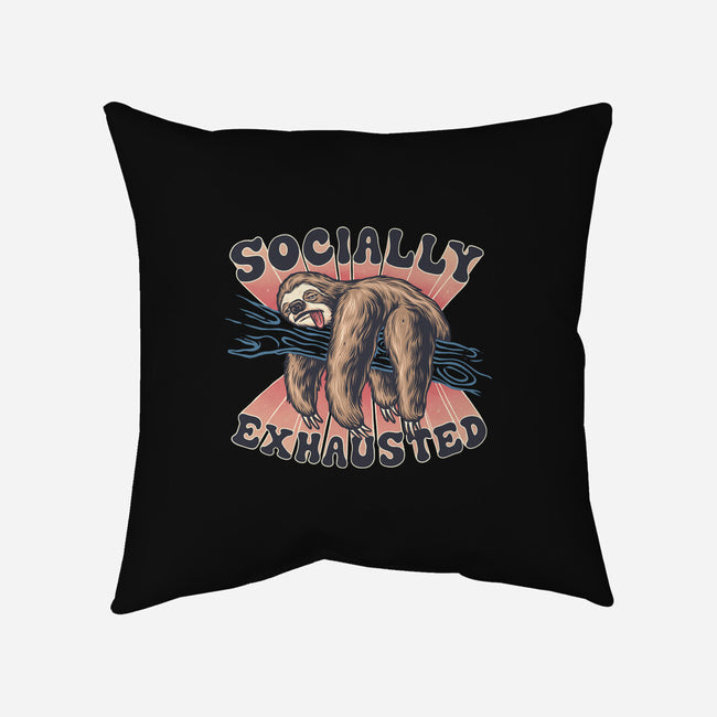 Socially Exhausted-None-Non-Removable Cover w Insert-Throw Pillow-momma_gorilla