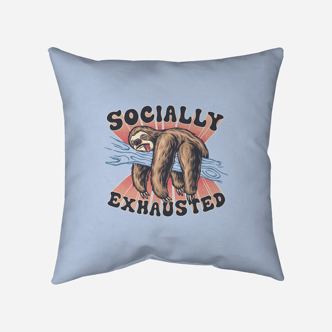 Socially Exhausted-None-Non-Removable Cover w Insert-Throw Pillow-momma_gorilla