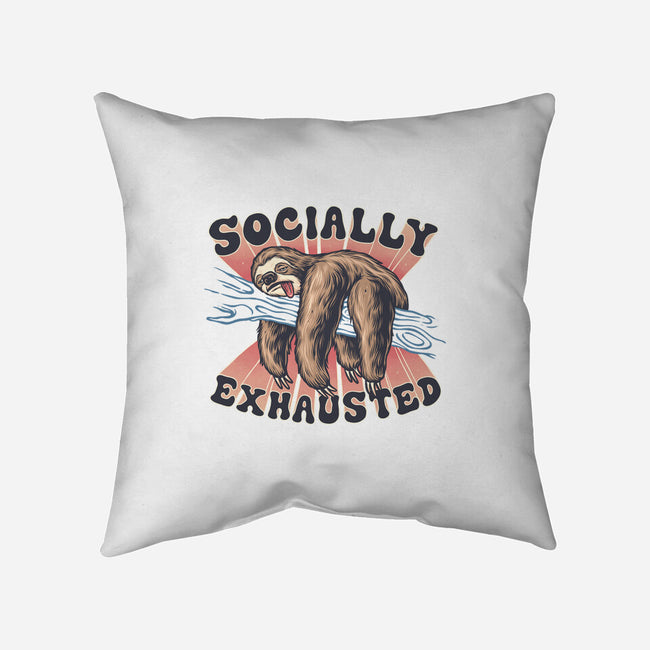 Socially Exhausted-None-Non-Removable Cover w Insert-Throw Pillow-momma_gorilla