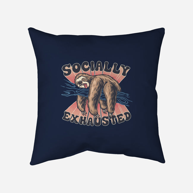 Socially Exhausted-None-Removable Cover w Insert-Throw Pillow-momma_gorilla