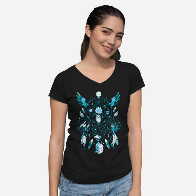 Magic DreamCatcher-Womens-V-Neck-Tee-Vallina84