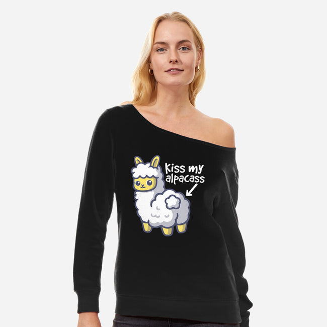 Kiss My Alpacass-Womens-Off Shoulder-Sweatshirt-NemiMakeit