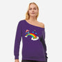At The End Of The Rainbow-Womens-Off Shoulder-Sweatshirt-Boggs Nicolas