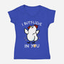 I Butt-lieve In You-Womens-V-Neck-Tee-Boggs Nicolas