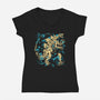 Kaiju Fossils-Womens-V-Neck-Tee-estudiofitas