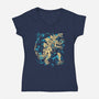 Kaiju Fossils-Womens-V-Neck-Tee-estudiofitas