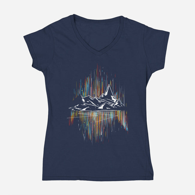 Borealis Road-Womens-V-Neck-Tee-kharmazero