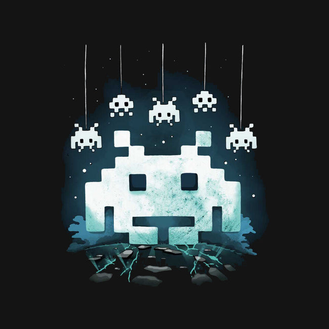 Space Moon Invaders-None-Polyester-Shower Curtain-Vallina84