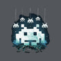 Space Moon Invaders-None-Non-Removable Cover w Insert-Throw Pillow-Vallina84