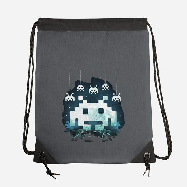 Space Moon Invaders-None-Drawstring-Bag-Vallina84