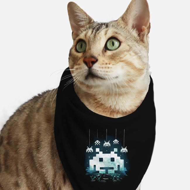 Space Moon Invaders-Cat-Bandana-Pet Collar-Vallina84