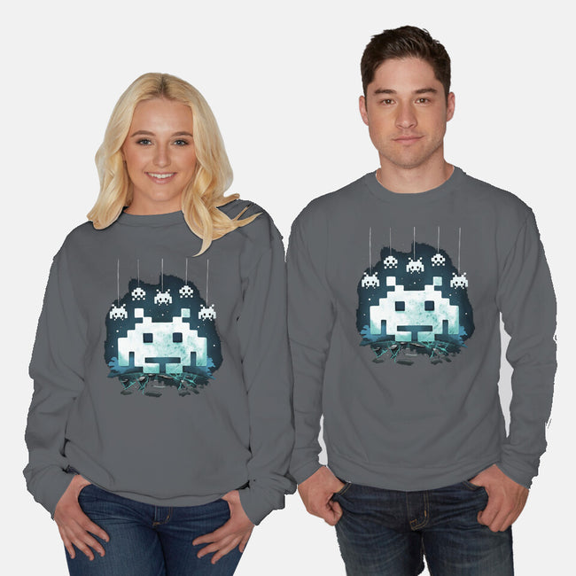 Space Moon Invaders-Unisex-Crew Neck-Sweatshirt-Vallina84