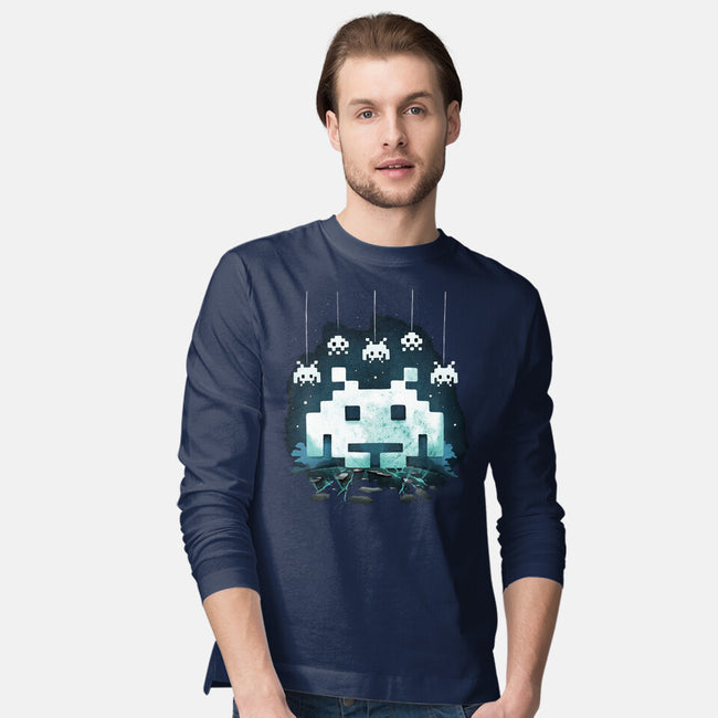 Space Moon Invaders-Mens-Long Sleeved-Tee-Vallina84