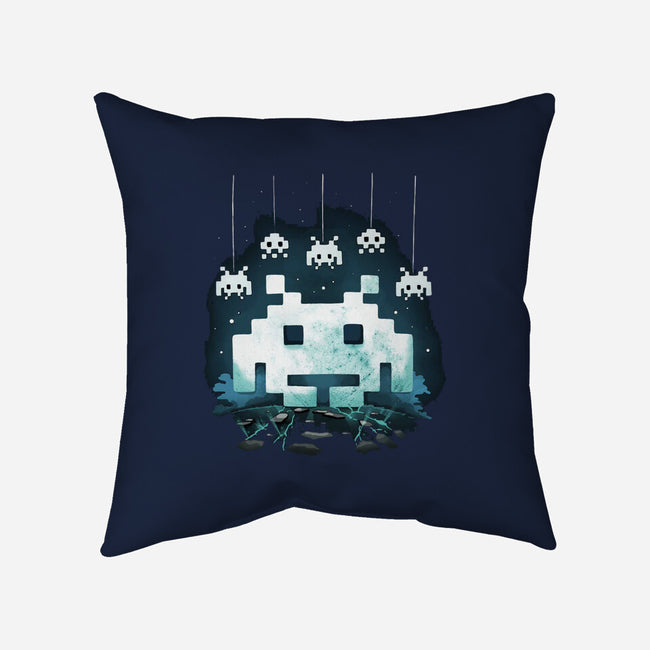 Space Moon Invaders-None-Removable Cover w Insert-Throw Pillow-Vallina84